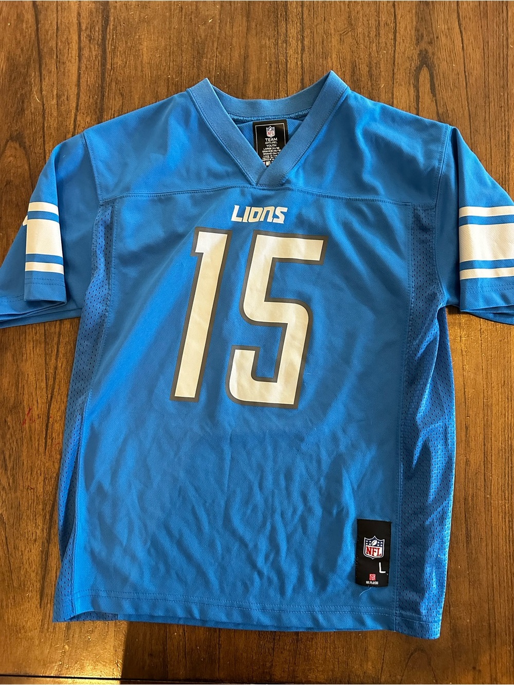 Detroit Lions Golden Tate III 15 NFL Youth Jersey Blue Size Large